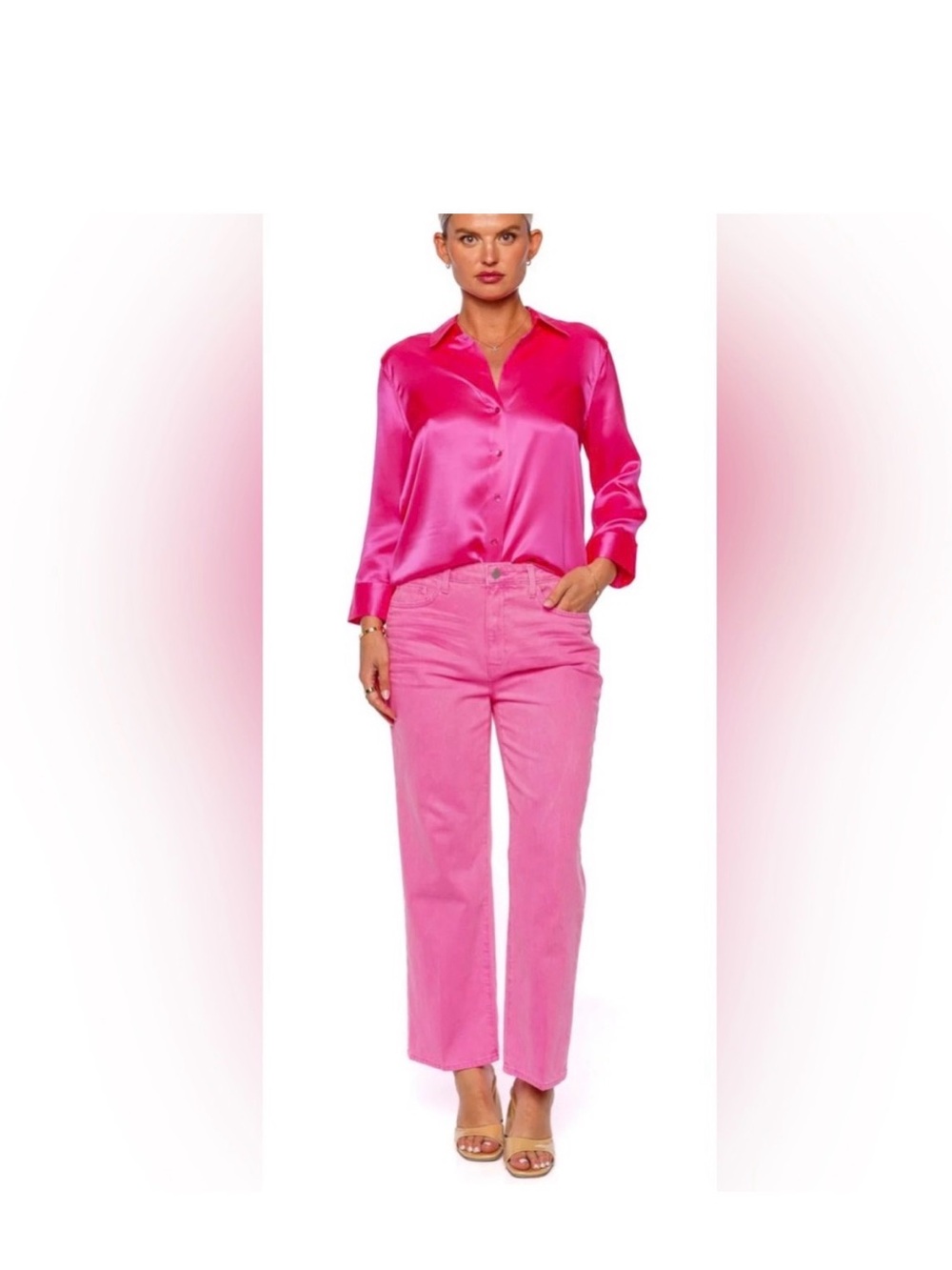 L'AGENCE Pink Straight-Leg Jeans